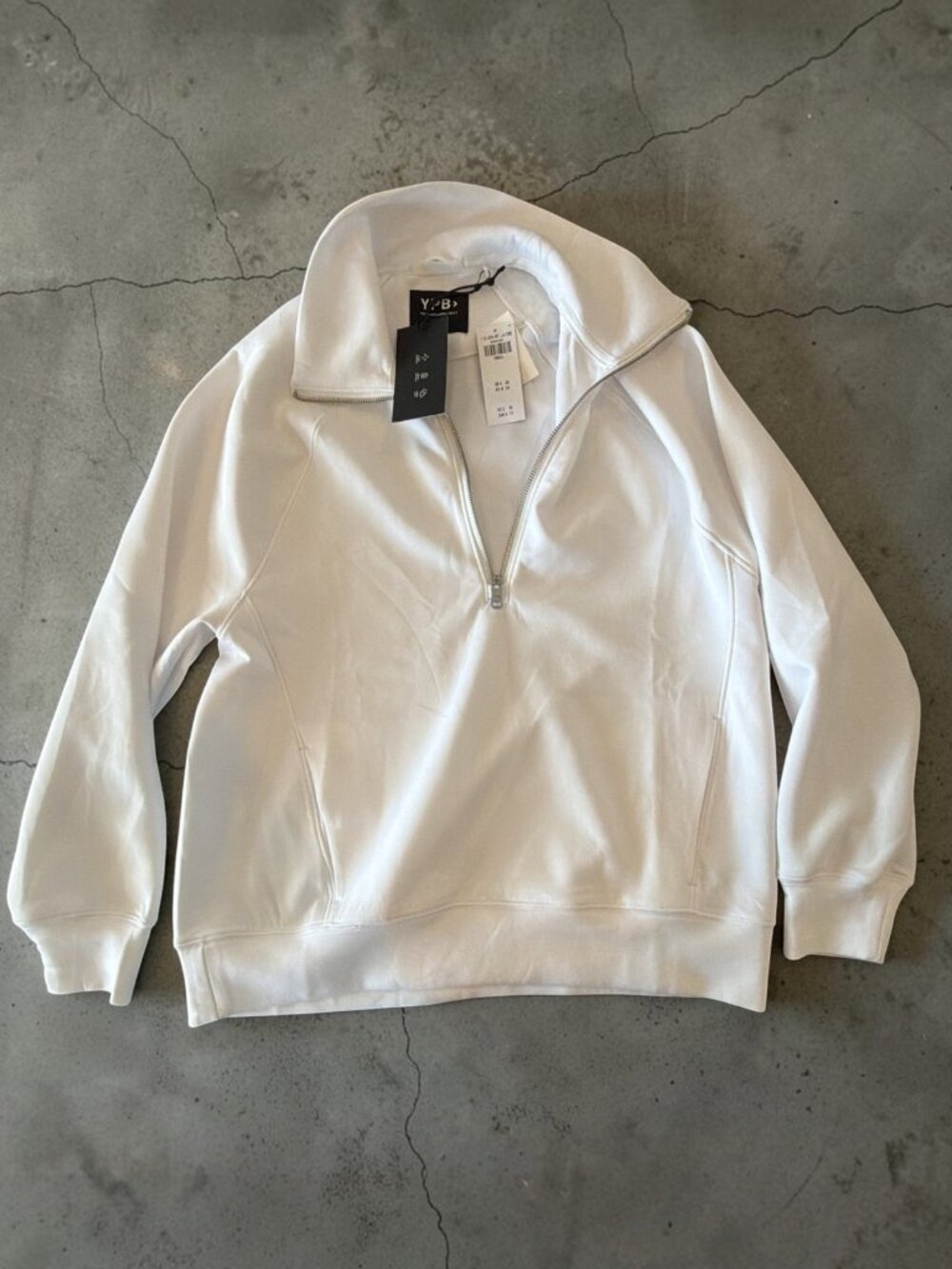 YPB White Athleisure Zip Front Jacket Women's Activewear Size Small New with Tag